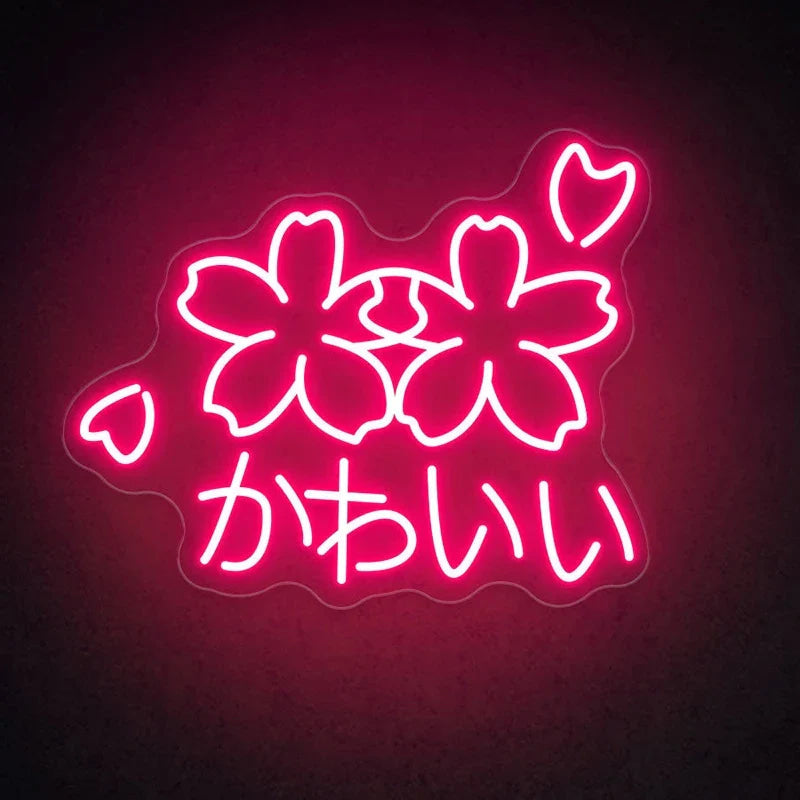 Sakura flower kawaii neon sign - decoration - display lights - kawaii - led - light up sign