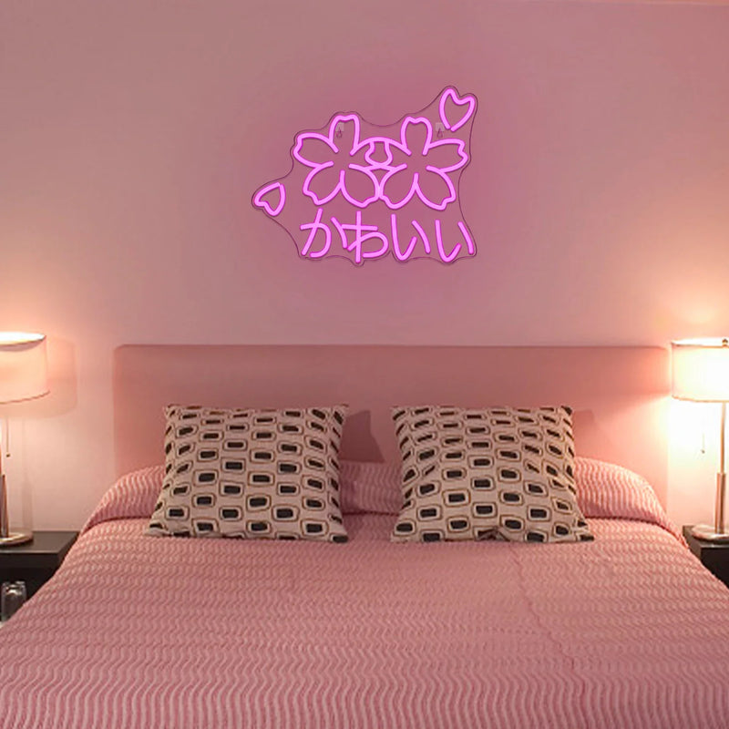 Sakura flower kawaii neon sign - decoration - display lights - kawaii - led - light up sign