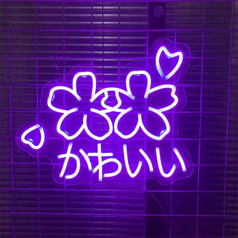 Sakura flower kawaii neon sign - decoration - display lights - kawaii - led - light up sign