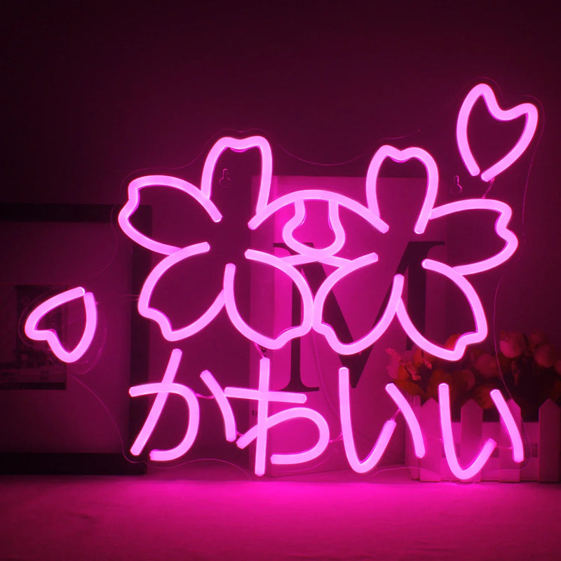 Sakura flower kawaii neon sign - decoration - display lights - kawaii - led - light up sign