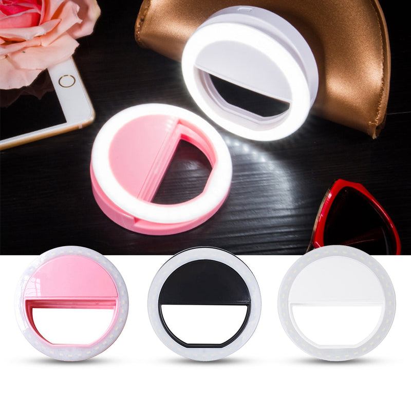 selfie ring light LED Professional photoshoot universal size for all phones clip on flashlight by kawaii babe