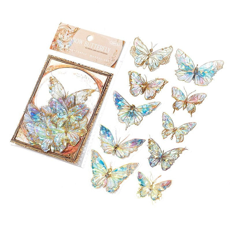 Shimmering butterfly stickers - butterfly - ethereal - realistic - stationery - stickers