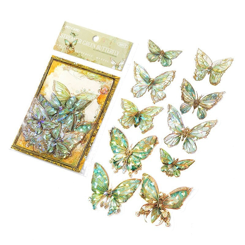 Shimmering butterfly stickers - butterfly - ethereal - realistic - stationery - stickers