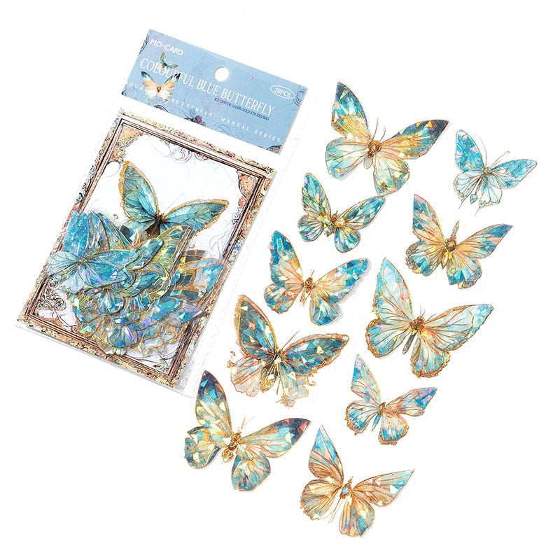 Shimmering butterfly stickers - butterfly - ethereal - realistic - stationery - stickers