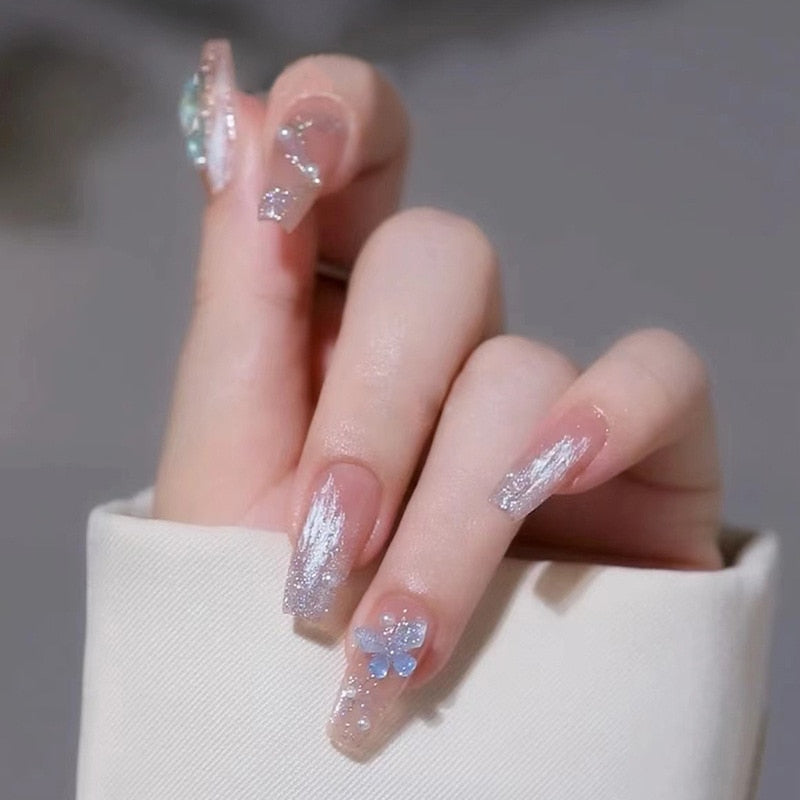 Short angelic press on nails - beauty - fairy-kei - fairycore - kawaii - nails