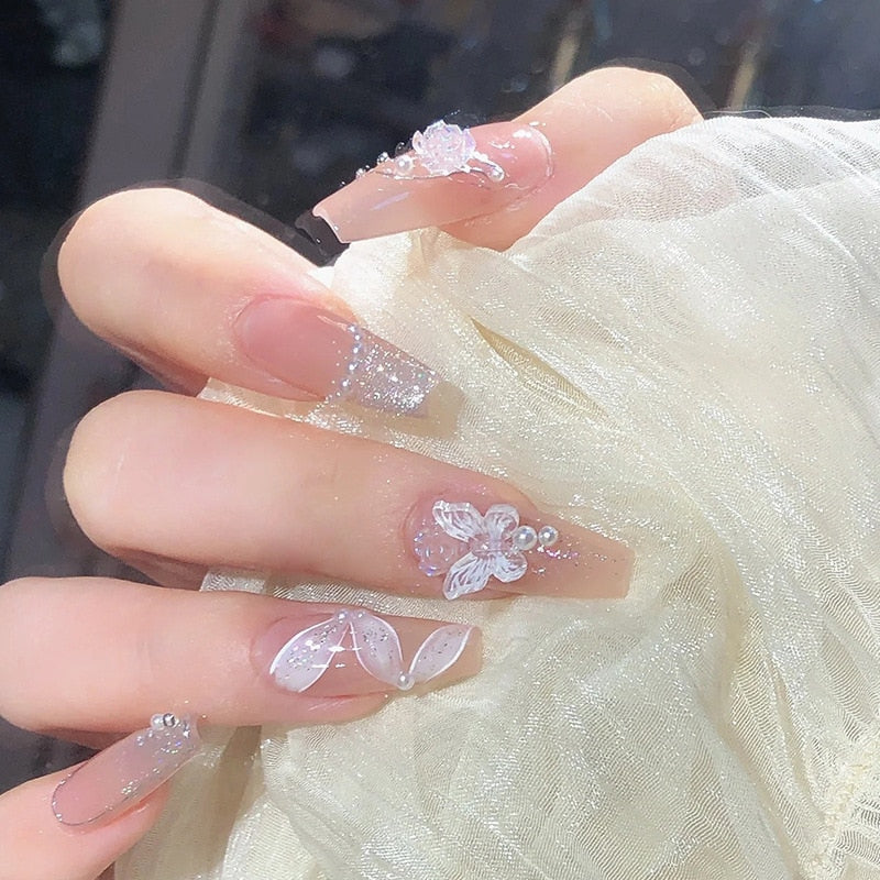 Short angelic press on nails - beauty - fairy-kei - fairycore - kawaii - nails