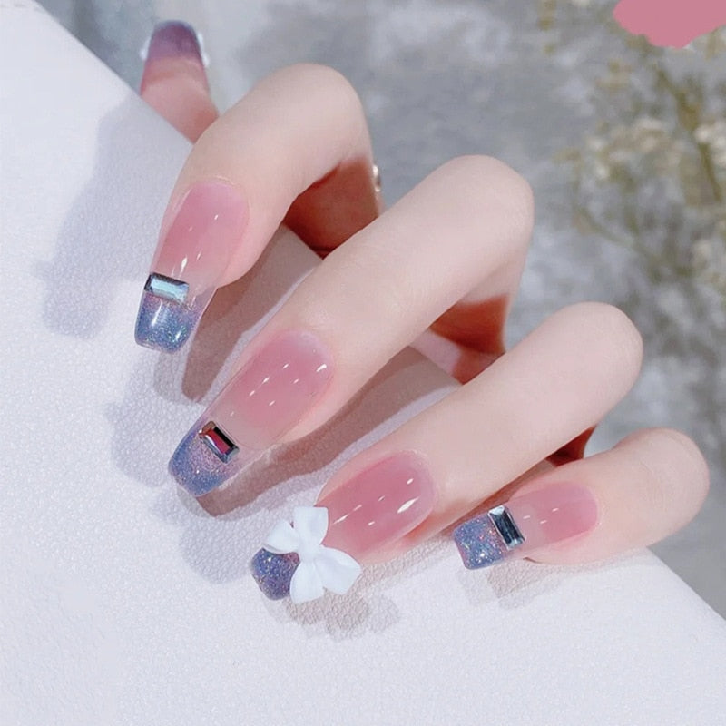 Short angelic press on nails - beauty - fairy-kei - fairycore - kawaii - nails