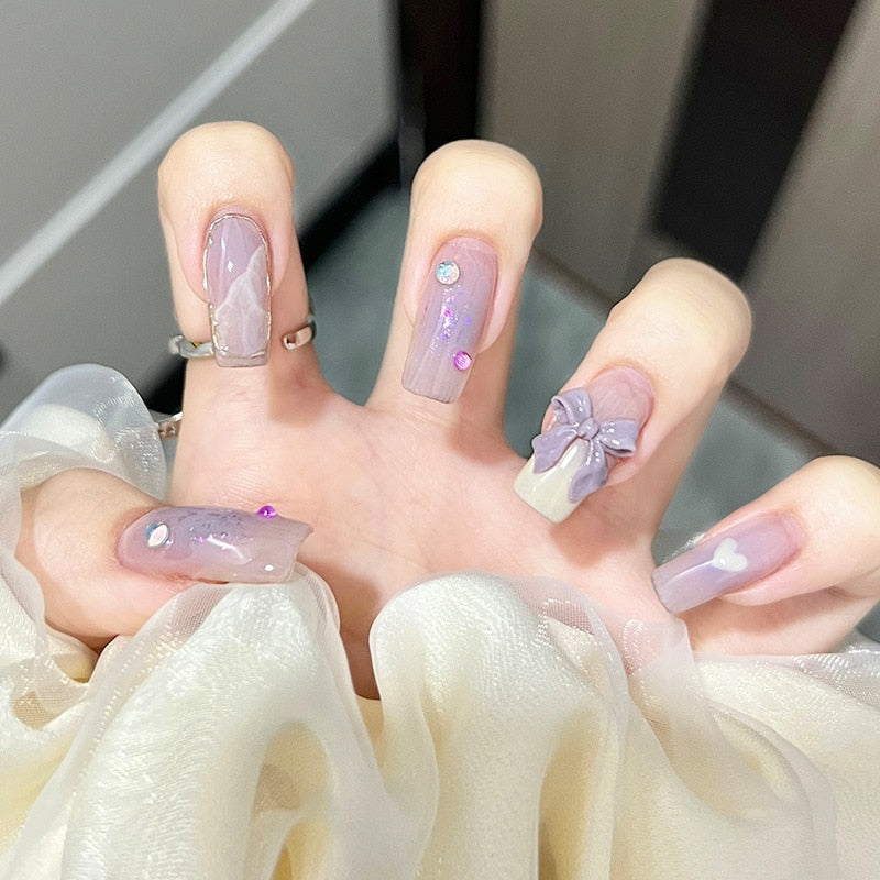 Short angelic press on nails - beauty - fairy-kei - fairycore - kawaii - nails