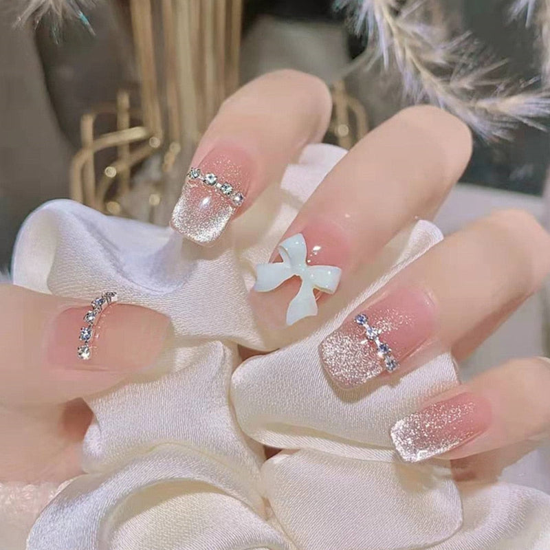 Short angelic press on nails - beauty - fairy-kei - fairycore - kawaii - nails