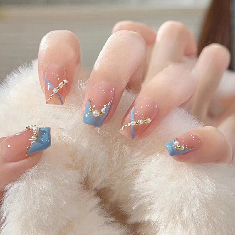 Short angelic press on nails - beauty - fairy-kei - fairycore - kawaii - nails