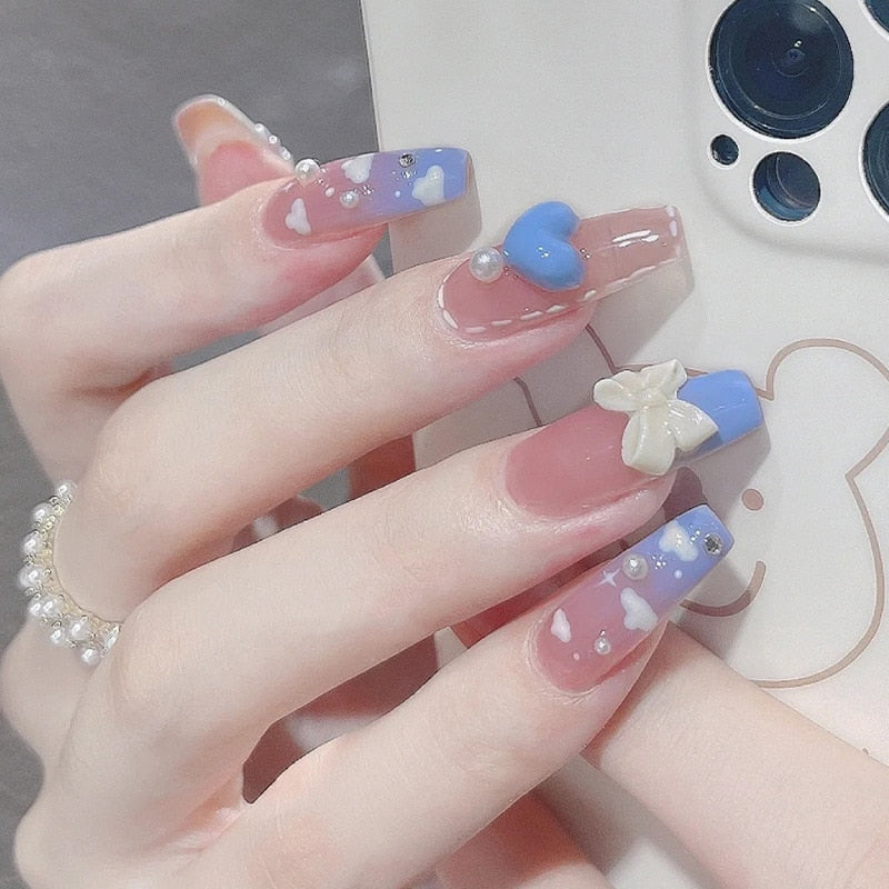 Short angelic press on nails - beauty - fairy-kei - fairycore - kawaii - nails