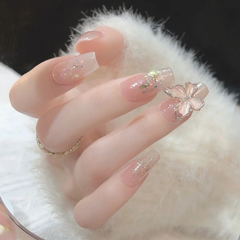 Short angelic press on nails - beauty - fairy-kei - fairycore - kawaii - nails