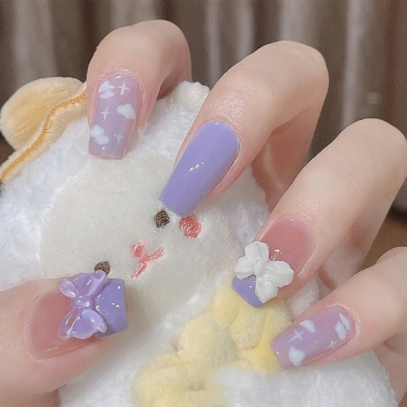 Short angelic press on nails - beauty - fairy-kei - fairycore - kawaii - nails