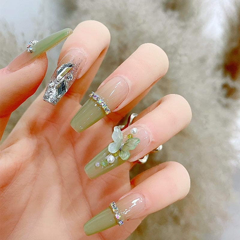 Short angelic press on nails - beauty - fairy-kei - fairycore - kawaii - nails