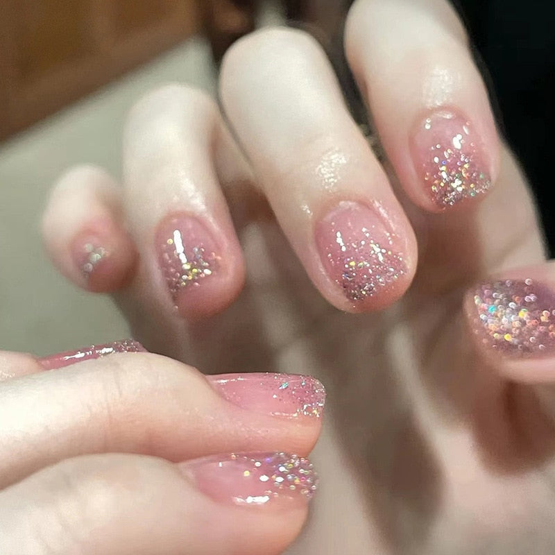 Short angelic press on nails - beauty - fairy-kei - fairycore - kawaii - nails