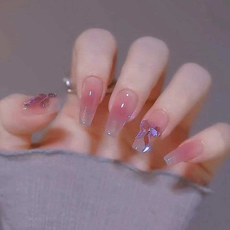 Short angelic press on nails - beauty - fairy-kei - fairycore - kawaii - nails