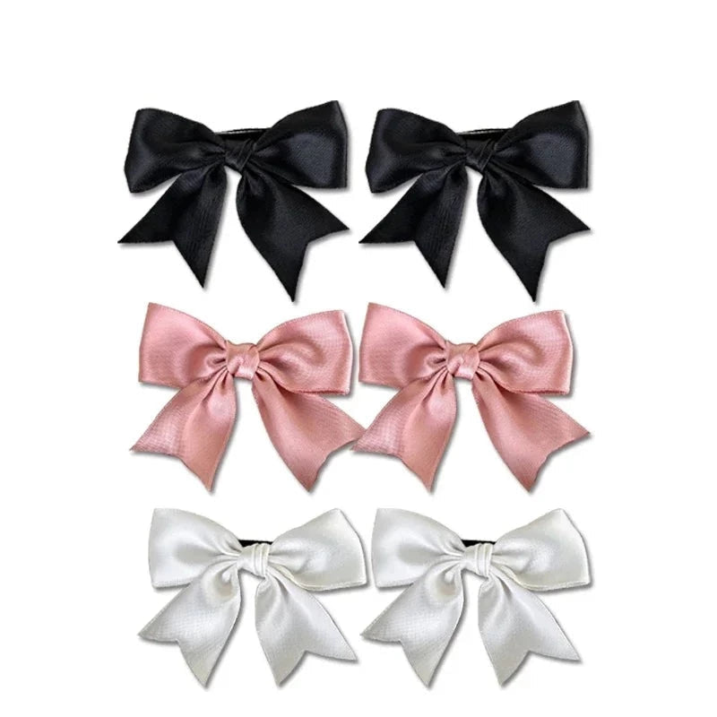 Silk ribbon bow hair clips - bows - hair accessory - clips - pins - kawaii