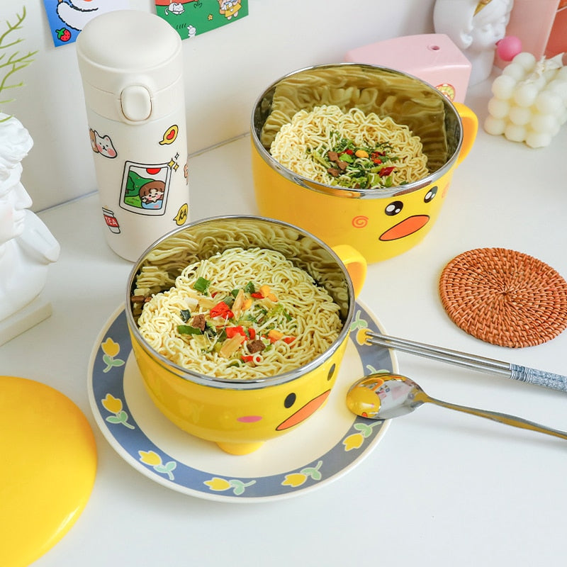 Silly duck ramen bowl - bowl - dinnerwear - flatware - kawaii - ramen