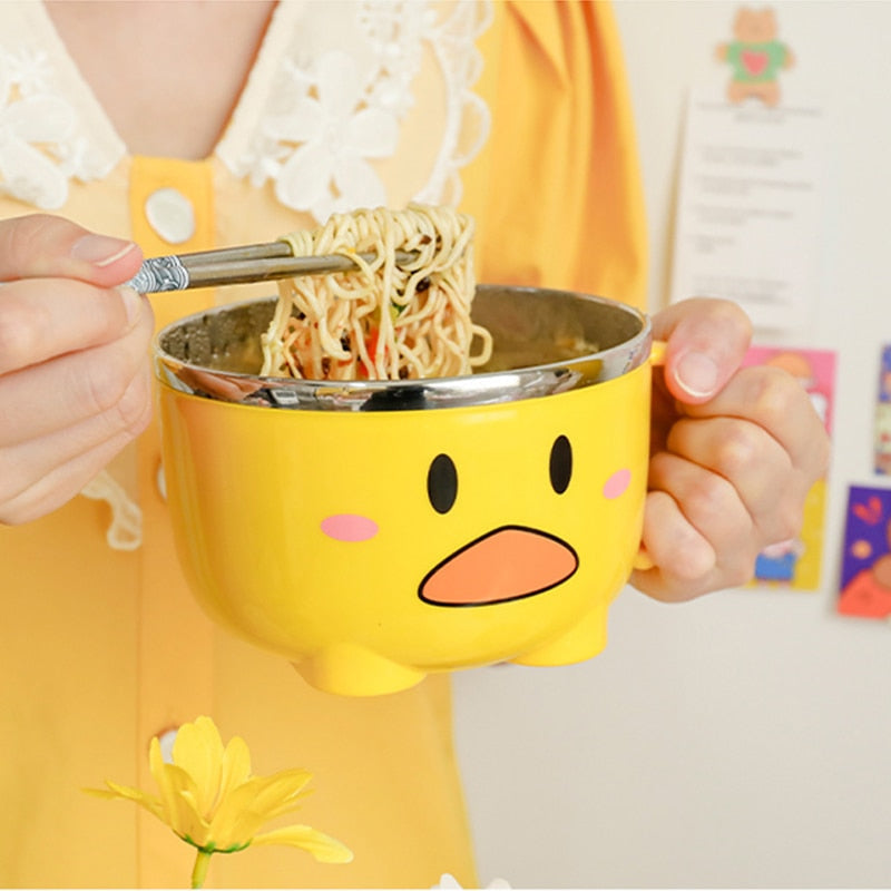 Silly duck ramen bowl - bowl - dinnerwear - flatware - kawaii - ramen