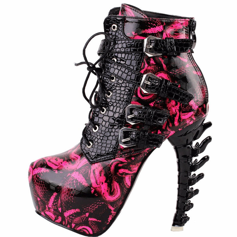 Slithering booties - 3d heel - shoes - ankle booties - boots - black