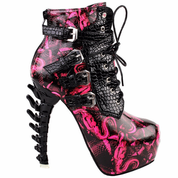 Slithering booties - 3d heel - shoes - ankle booties - boots - black