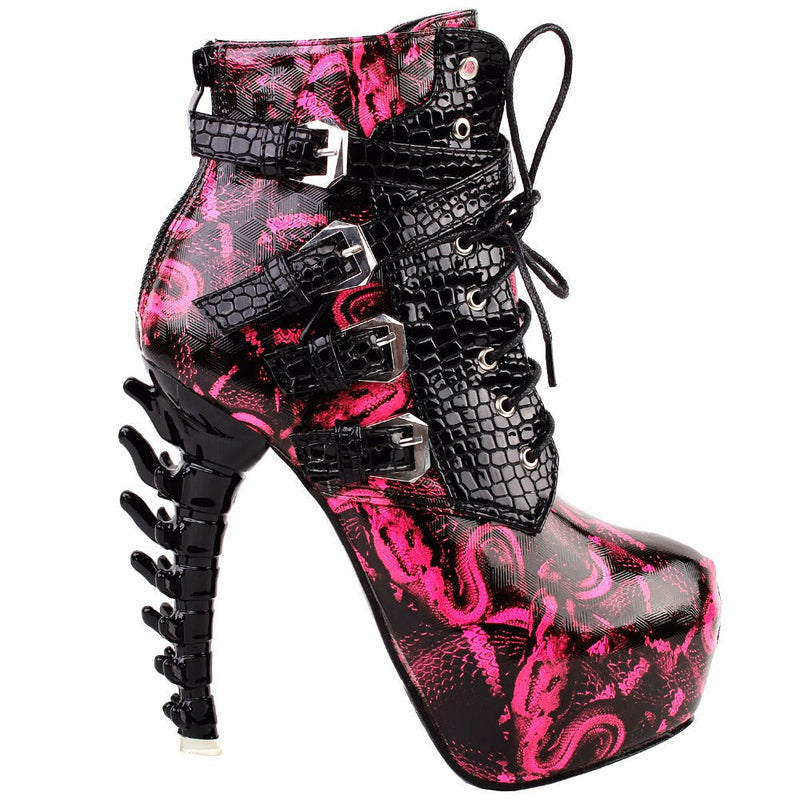 Slithering booties - 3d heel - shoes - ankle booties - boots - black