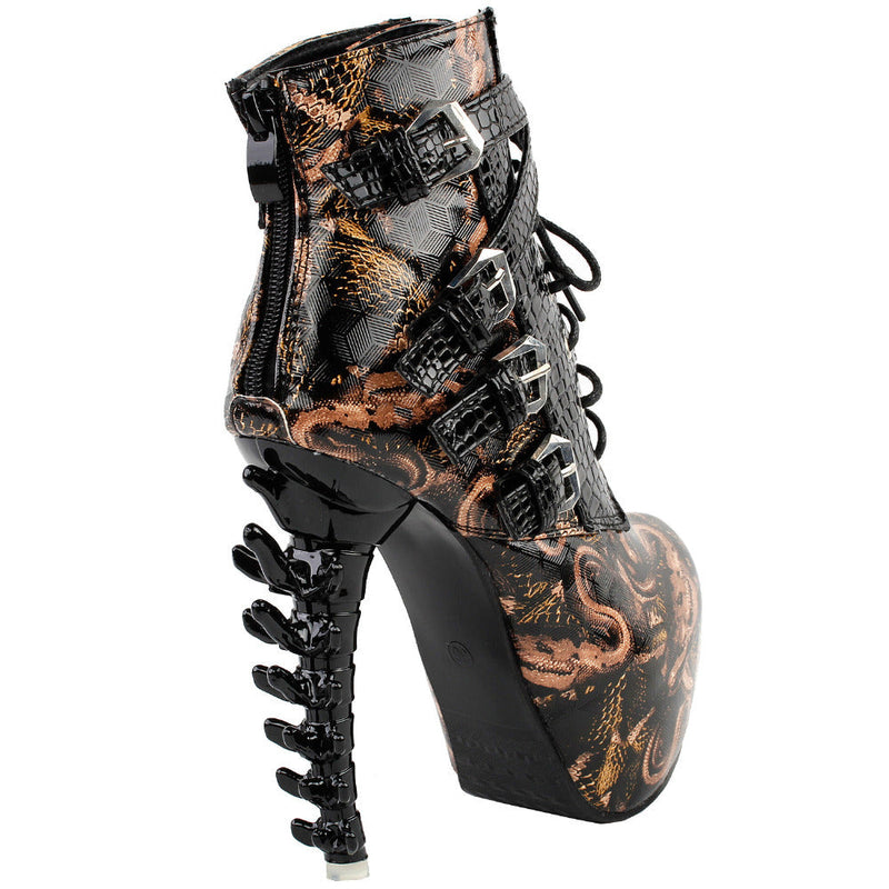 Slithering booties - 3d heel - shoes - ankle booties - boots - black