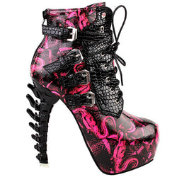 Slithering booties - 3d heel - shoes - ankle booties - boots - black