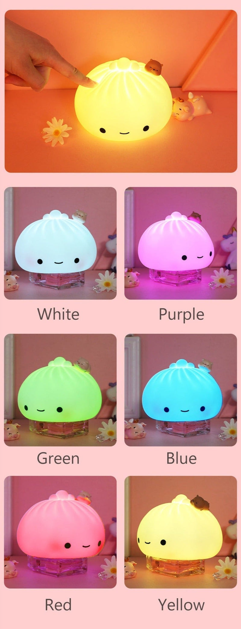 Smol dumpling lamp - desk lamp - dumpling - kawaii - led