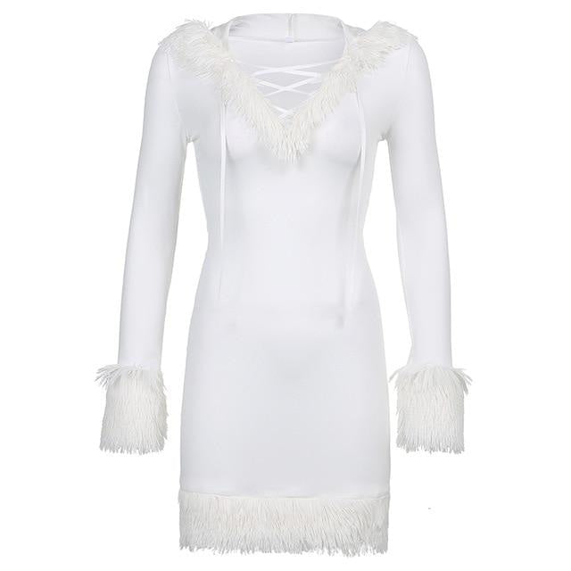 Snow goddess dress - dress - dresses - furry - fuzzy