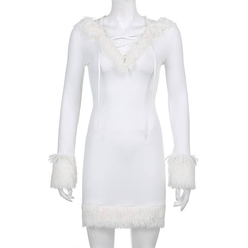 Snow goddess dress - dress - dresses - furry - fuzzy