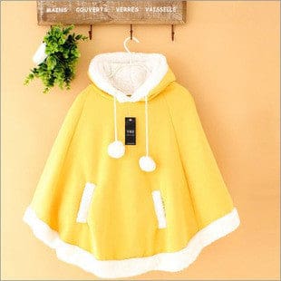 Kawaii soft poncho batwing cape pullover cloak sweater hoodie