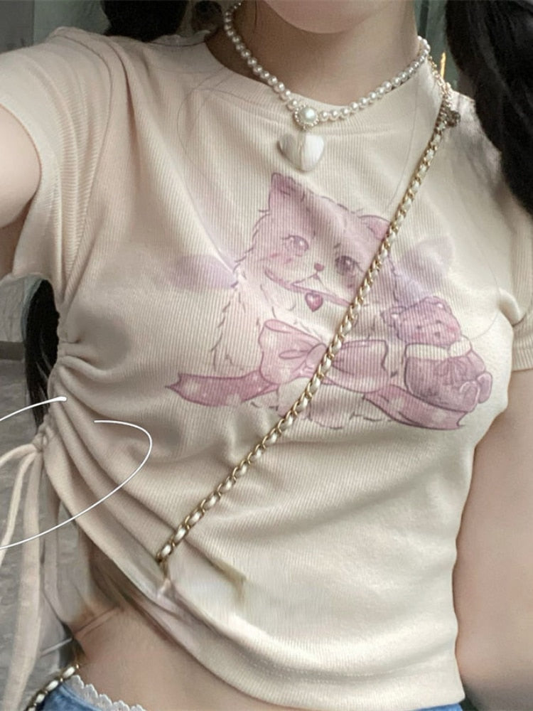 Soft pretty kitty crop top - bear - bears - cat - cats - kawaii