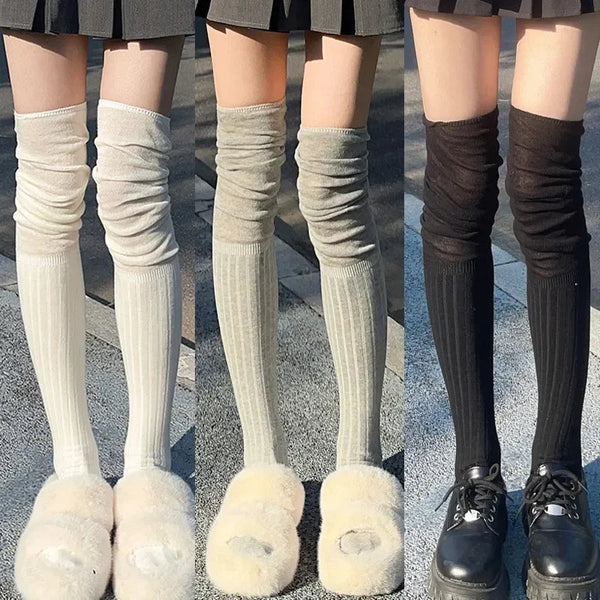 Kawaii soft & slouchy thigh high socks stockings