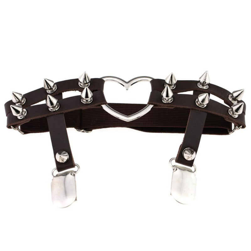 Spiked heart garter belt - alternative fashion - black - choker - garter - belt