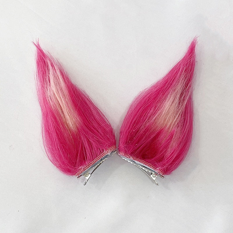 Kawaii spirit blossom pink ahri cosplay wig ears bows