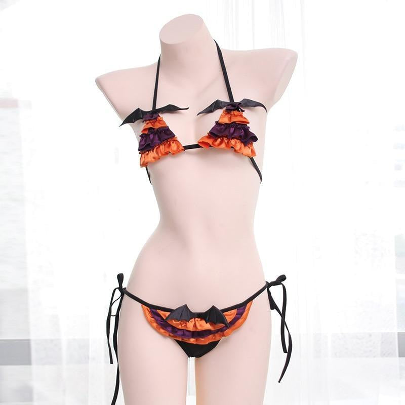 Spooky Lingerie Set Bats Halloween Costume Lingerie | Kawaii Babe Spooky Lingerie Set Bats Halloween Costume Lingerie | Kawaii Babe