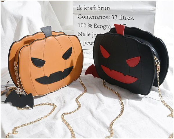 Kawaii spoopy pumpkin bag jack-o-lantern purse halloween