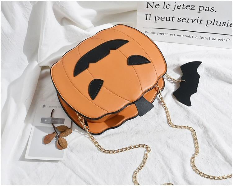 Kawaii spoopy pumpkin bag jack-o-lantern purse halloween