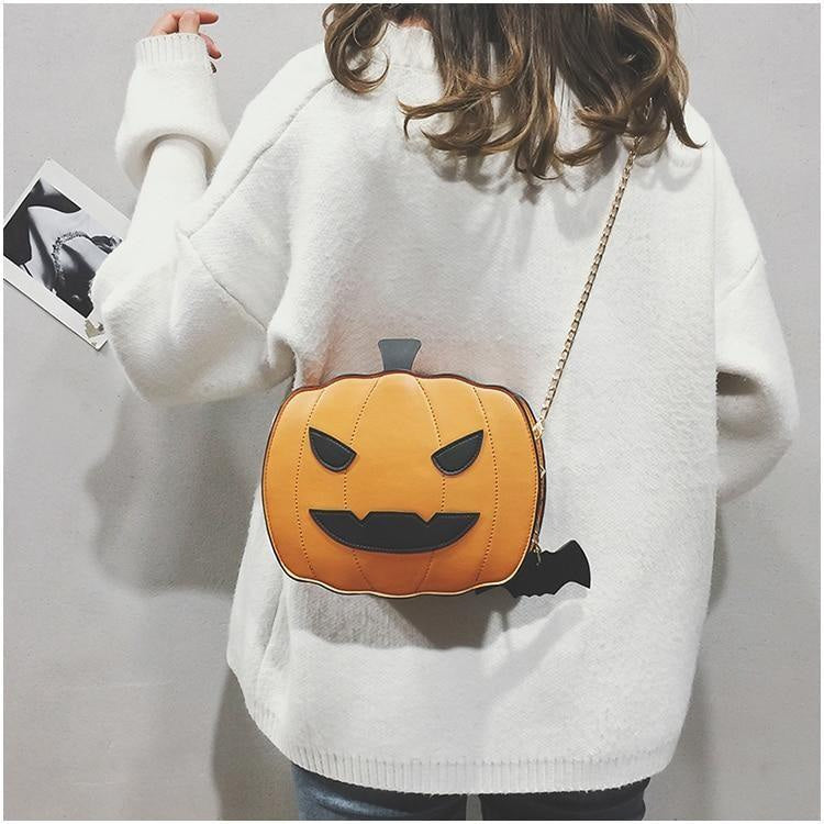 Kawaii spoopy pumpkin bag jack-o-lantern purse halloween