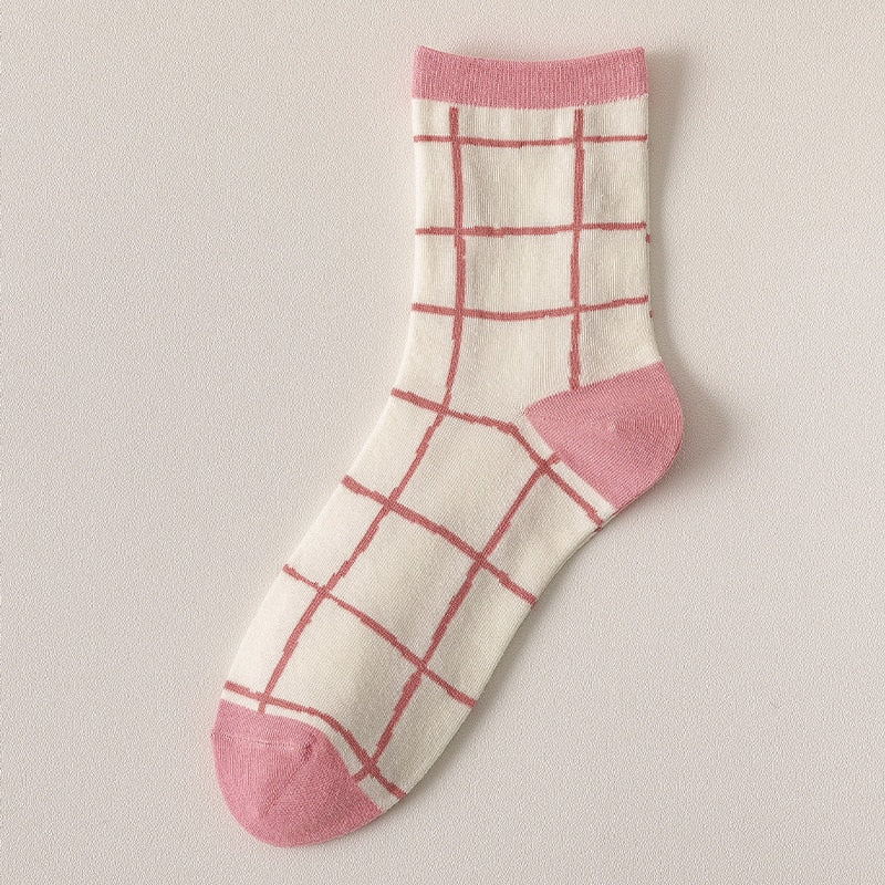 Spring pink floral socks - bows - floral - flower - flowers - heart