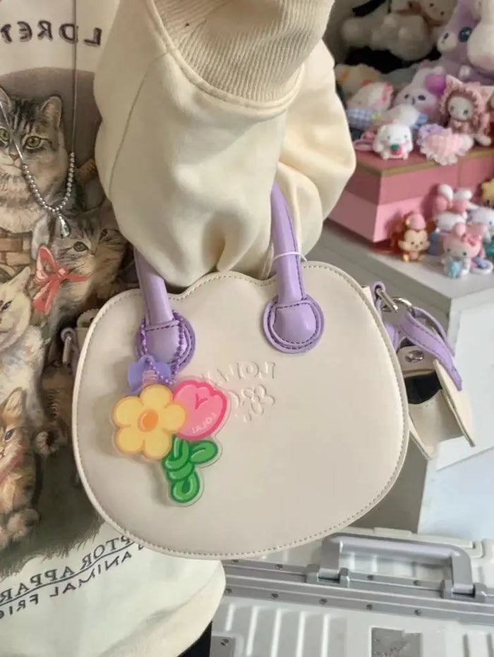 Kawaii White Purple Spring Tulip Handbag Purse Kawaii Babe