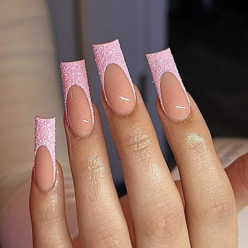 Square shape long press on nails - fake nails - kawaii - press