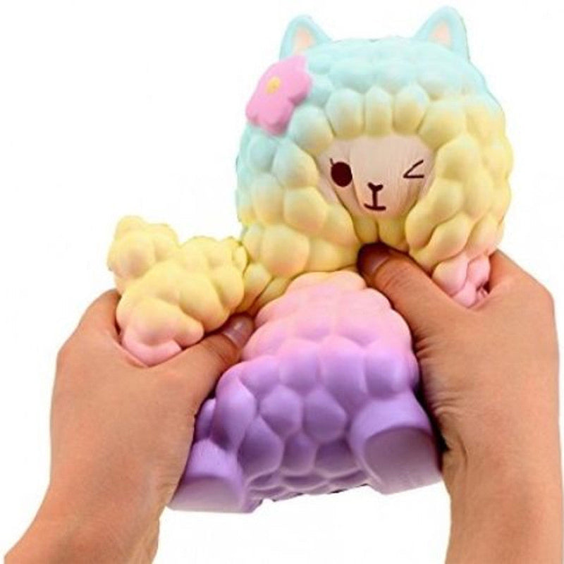 rainbow alpaca squeeze toy stress ball stress relief autism stim stimming kawaii fairy kei by kawaii babe