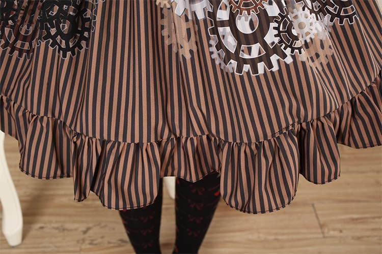 Steampunk gear skirt - brown and black - skirt - clocks - egl - community