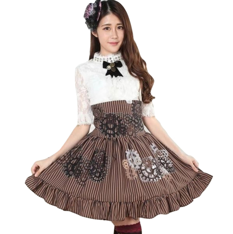 Steampunk gear skirt - brown and black - skirt - clocks - egl - community