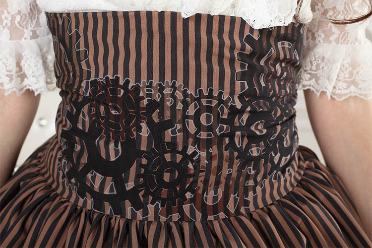 Steampunk gear skirt - brown and black - skirt - clocks - egl - community