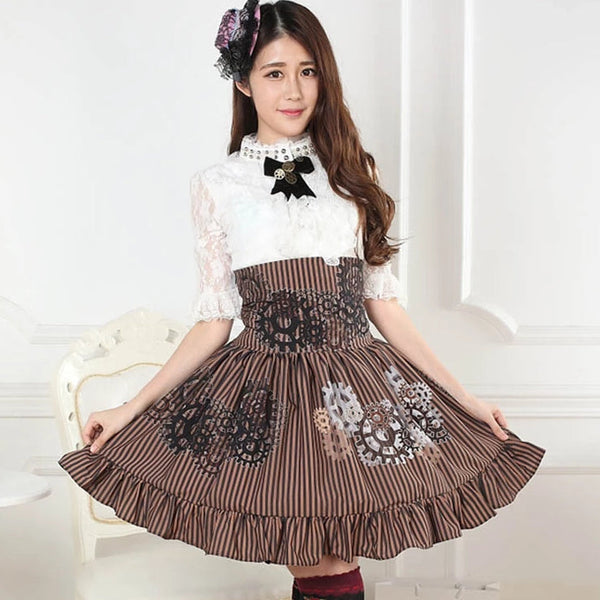 Steampunk gear skirt - brown and black - skirt - clocks - egl - community