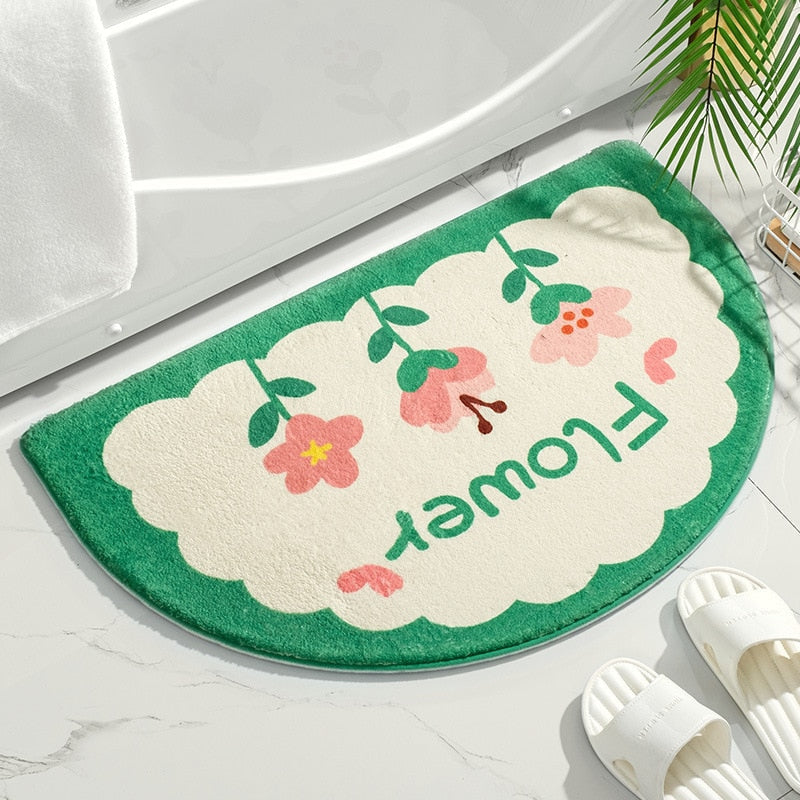 Strawberry bathroom mat - bath mat - bee - floor - floral - fruit