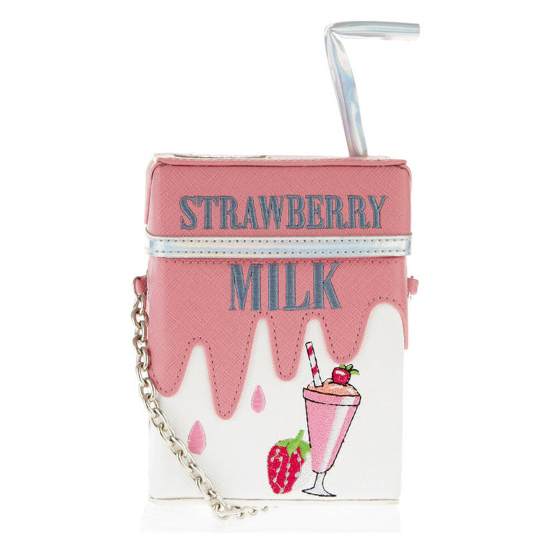 Strawberry milk handbag - 2 dimensional purse - 2d - 3d - box